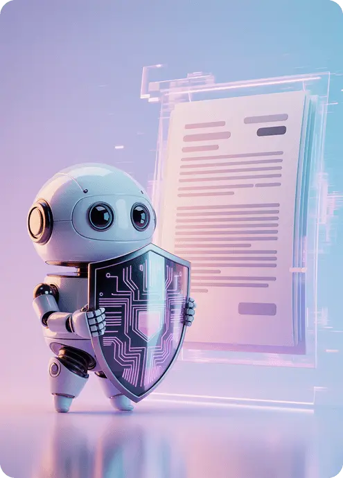 robot with shield